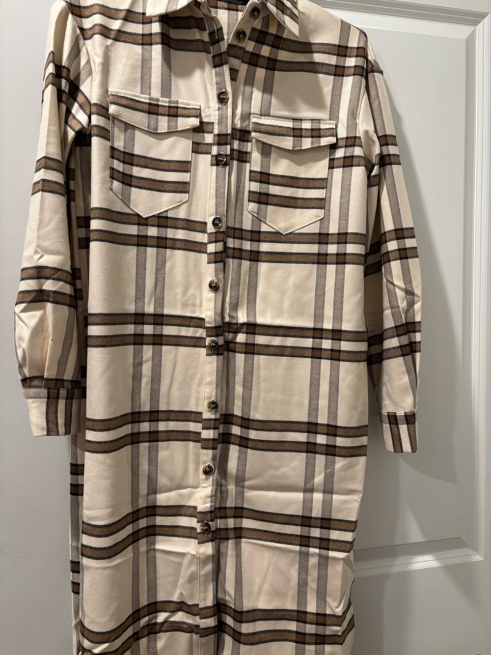 ASOS DESIGN longline check shacket
